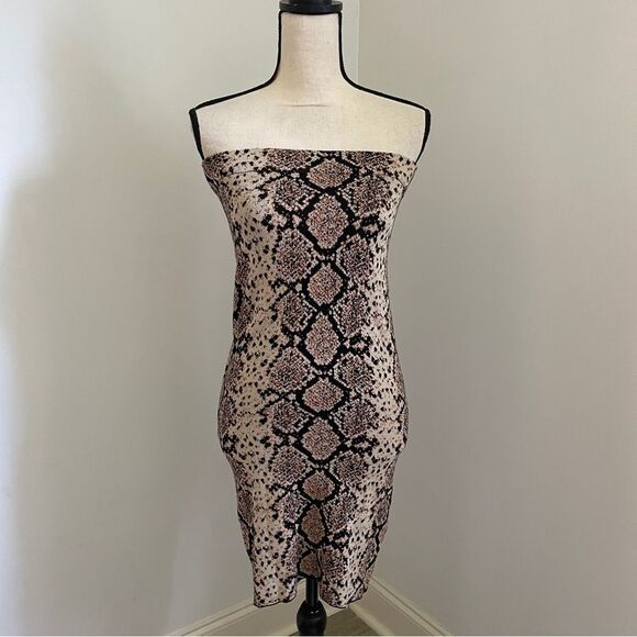 J.O.A. Dresses & Skirts - J.O.A. Snakeskin Knit Strapless Dress or Midi Skirt size Small Y2K Animal Print